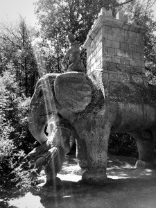 Bomarzo Parco dei Mostri - The Elephant (one of the statues that inspired "The Fours"), photo by Sierra Nelson